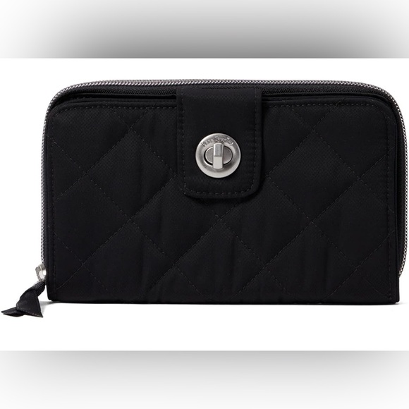 Vera Bradley Performance Twill Turnlock Wallet RFID Protection, Black NWT - Picture 1 of 1